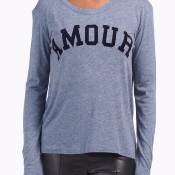 Zadig & Voltaire Willy Amour Long Sleeve Cotton Blend Graphic Tee M - Picture 1 of 7